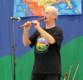 Thad Beach with wooden flute
